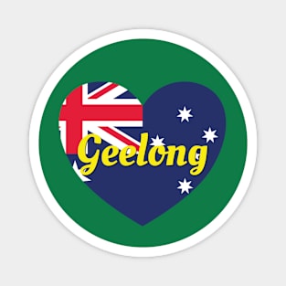 Geelong VIC Australia Australian Flag Heart Magnet